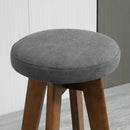 Set 2 Sgabelli da Bar Imbottiti 41x41x69 cm in Legno e Tessuto Grigio