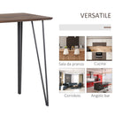 Tavolo Rettangolare  110x60x102 cm in MDF e Metallo Marrone