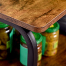 Mobile Cucina 4 Ripiani 90x40x132 cm in Metallo e Legno Marrone Rustico