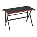 Scrivania da Gaming 120x60x76 cm in MDF e Metallo Nero