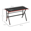 Scrivania da Gaming 120x60x76 cm in MDF e Metallo Nero