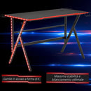 Scrivania da Gaming 120x60x76 cm in MDF e Metallo Nero