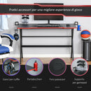 Scrivania da Gaming 120x60x76 cm in MDF e Metallo Nero