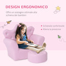 Poltroncina Imbottita per Bambini 58x40,5x49 cm con Poggiapiedi Rosa