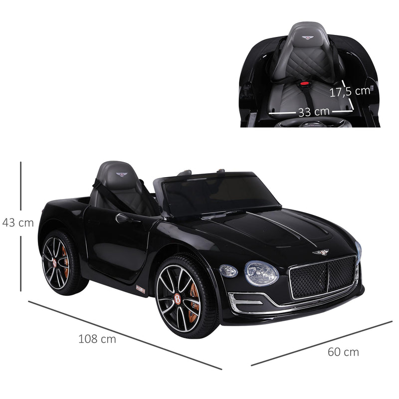 Macchina Elettrica per Bambini 6V con Licenza Bentley Nera