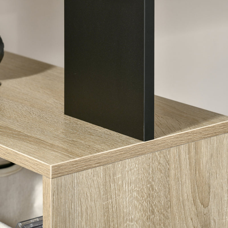 Scrivania da Ufficio 120x60x148 cm con Libreria in Legno Multicolore