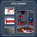 Scrivania da Gaming Angolare 125x125x75 cm in Metallo Nero e Rosso