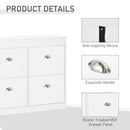 Scarpiera 4 Cassetti a Ribalta 32 Paia 98x24x83 cm in Legno Bianco