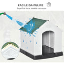 Cuccia per Cani Taglia Piccola 66x73x69 cm con Cancelletto Rimovibile Bianca e Verde