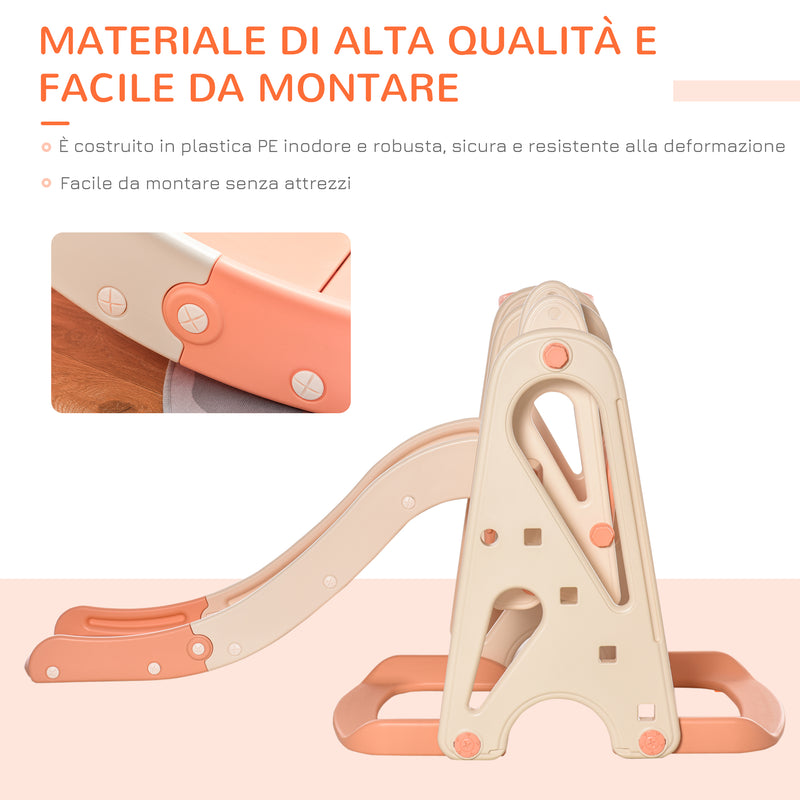 Scivolo per Bambini 158x117x97 cm con Altalena e Canestro Beige