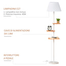 Lampada da Terra Ø38x155 cm E27 40W Base in Marmo Bianco