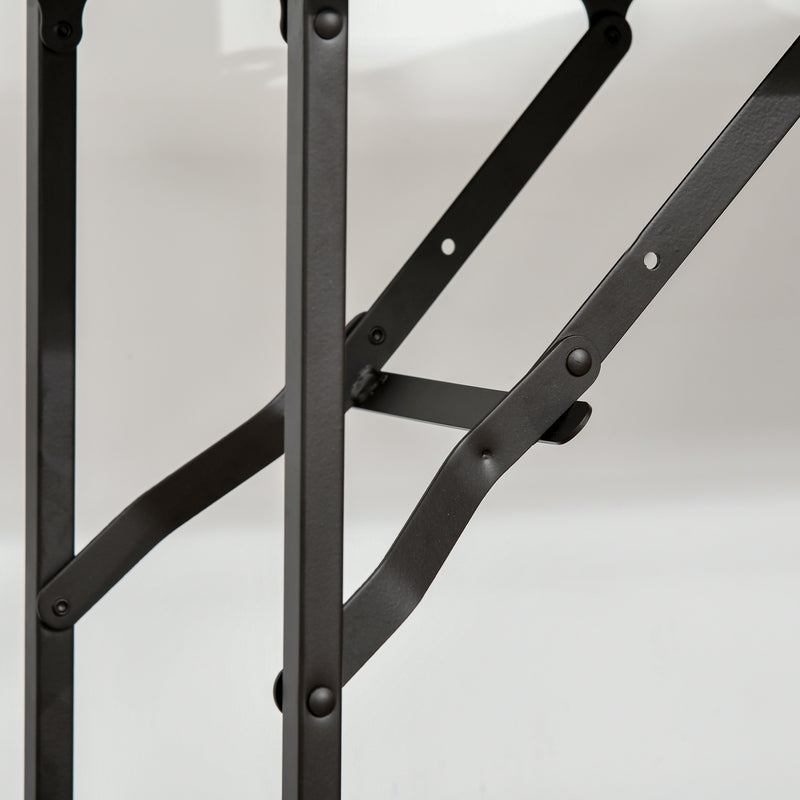 Carrello da Cucina 118x36,5x82 cm con Ripiano Pieghevole Marrone