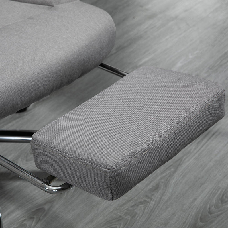 Sedia Poltrona Presidenziale da Ufficio 67,5x66x115-125 cm in Tessuto Grigio