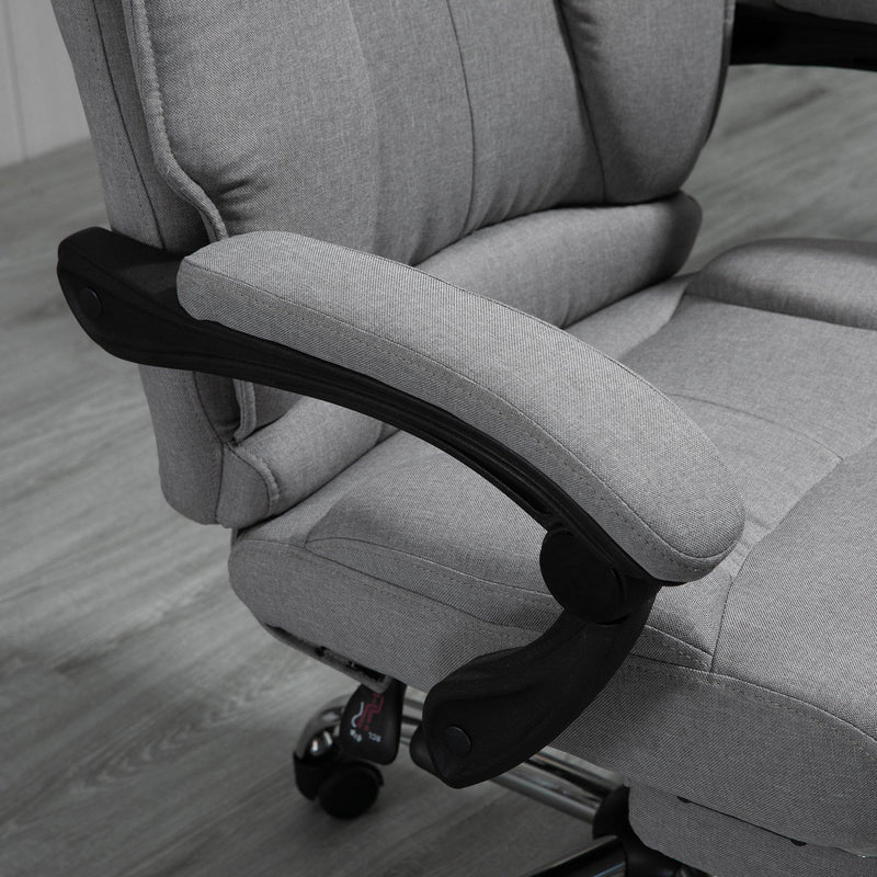 Sedia Poltrona Presidenziale da Ufficio 67,5x66x115-125 cm in Tessuto Grigio