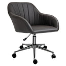 Sedia Poltrona Operativa da Ufficio 60x59x79-89 cm in Similpelle Marrone