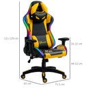 Sedia da Gaming Ergonomica 71,5x65x121-129 cm in Similpelle Multicolore