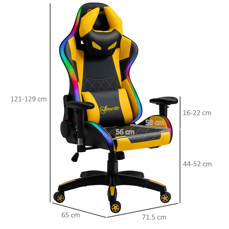 Sedia da Gaming Ergonomica 71,5x65x121-129 cm in Similpelle Multicolore