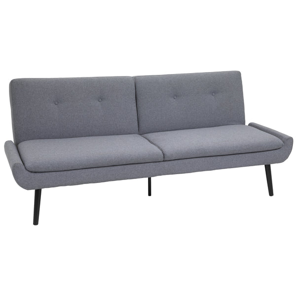 prezzo 3-Sitzer-Schlafsofa 195 x 84 x 82 cm aus grauem Stoff in Leinenoptik