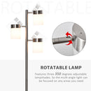 Lampada da Terra 3 Paralumi 38-52x25x165 cm E27 40W Argento