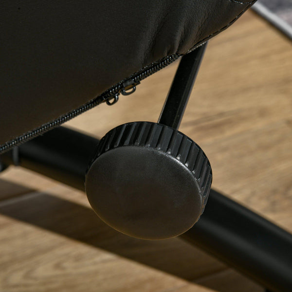 acquista Relax-Liegestuhl mit Fußstütze aus grauem Stoff und Kunstleder