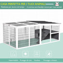 Conigliera da Esterno 200x100x75 cm in Legno e Metallo Grigia