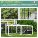 Conigliera da Esterno 200x100x75 cm in Legno e Metallo Grigia