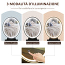 Consolle Trucco 2 Cassetti 80x40x136 cm con Specchio e Sgabello Noce