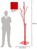 Appendiabiti da Terra 33x33x178 cm in Ferro Battuto Vasconi Bamboo Rosso