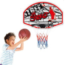 Canestro da Basket  66x44 cm per Bambini a Parete per Esterno con Palla e Gonfiatore Rosso      