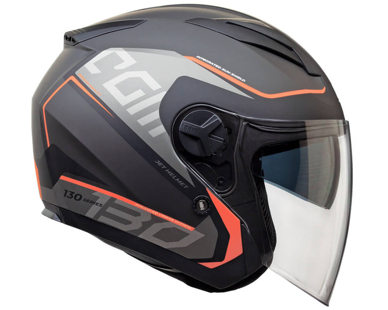 Casco Jet per Scooter Visiera Lunga CGM Apache 130S Arancione Opaco Varie Misure