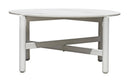 Set Salotto da Giardino Divano 2 Poltrone e Tavolino Vietri in Alluminio e Corda Bianco e Grigio