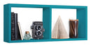 Mensola Rettangolare 2 Scomparti da Parete 70x30x15,5 cm in Fibra di Legno Morgana Blu Atollo