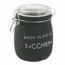 Barattolo Zucchero con Scritta Ø10,8x17,3 cm in Vetro con Chiusura in Metallo VdE Tivoli 1996