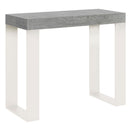 Consolle Allungabile 90-196x40x77 cm Tecno Small Noce telaio Bianco