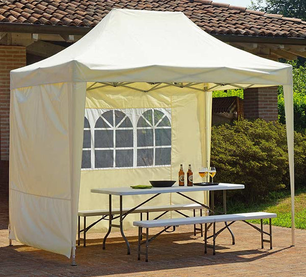 online Faltbarer Gartenpavillon aus Eisen und Aluminium 3 x 2 m Vorghini Limber White
