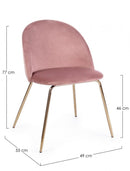 Set 4 Sedie 49x55x77h cm Tanya Velluto Rosa 