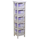 Cassettiera in Legno 5 Cassetti 25x25H94cm Lavanda