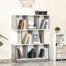 Mobile Libreria a 8 Ripiani 100x24x124 cm in Legno Grigio Carbone   