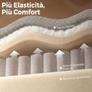 Poltrona Massaggiante Reclinabile Manuale 135° 87x95x109 cm Riscaldante con Poggiatesta Regolabile 3 Livelli in Ciniglia Crema      