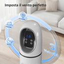 Ventilatore a Torre 31x31x111 cm Oscillante a 70° 4 Modalità 3 VelocitàTimer 24 Ore in PP e ABS Bianco      