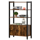 Libreria Moderna 3 Ripiani e Armadietto 70x30x120 cm in Metallo e Legno Truciolare Marrone