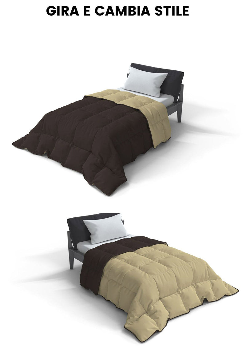 Trapunta Invernale Doubleface 300gr Marrone\/Panna
