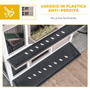 Gabbia per Conigli Conigliera 122x50x101 cm a 2 livelli con Tetto Apribile Mangiatoia e Vassoi Estraibili in Legno Marrone      