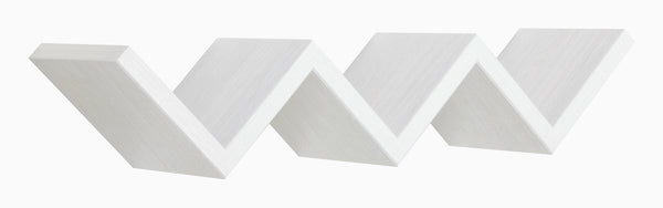 Mensola da Parete Libreria Zigzag 56x15,5 cm in Fibra di Legno Saetta Rovere Sbiancato