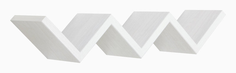 Mensola da Parete Libreria Zigzag 56x15,5 cm in Fibra di Legno Saetta Rovere Sbiancato