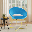 Set 2 Sedie Vintage 58x64x83 cm in Tessuto Effetto Velluto Greta Blu