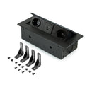 Multipresa Atom 26 Lite per Scrivania Imballo Verniciato Nero Zama e Acciaio e Tecnoplastica Emuca