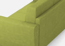 Divano Angolare 7 Posti 288x288x85 cm Yasel in Tessuto Verde