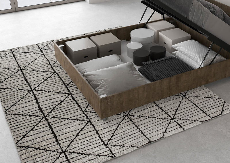 Letto Matrimoniale Francese Demas Testata Inclinata  Noce Varie Misure