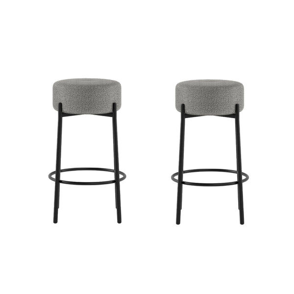 Set 2 Sgabelli Syd 41x41x67 cm in Tessuto Grigio Scuro acquista